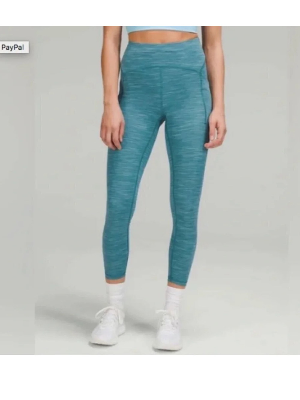 Lululemon Power Through High-Rise Teal Space-Dye Leggings Size 4
